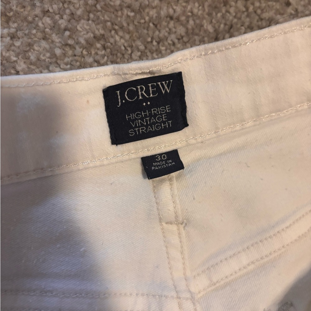 J Crew High Rise Vintage Straight Jeans White - Picture 4 of 5